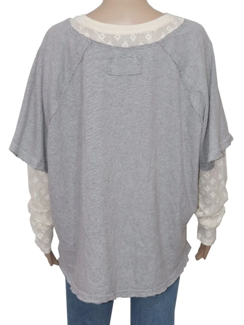 Free People We The Free Keepsake Twofer Oversized Mesh Scoop Neck Top M